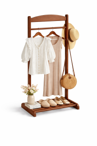 Amelia dřevěný stojan na šaty kaštanový